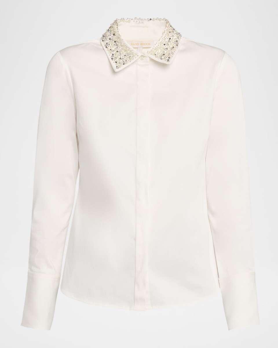 Wendy Embellished-Collar Button Shirt